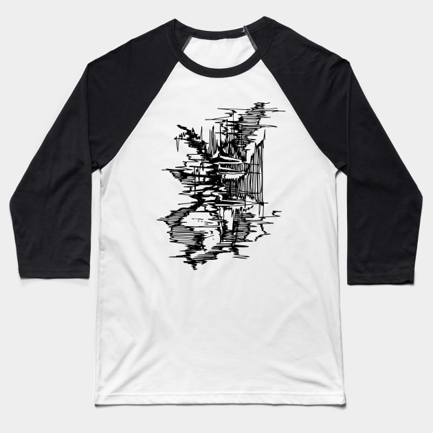 Abstract doodle line Baseball T-Shirt by TKDoodle